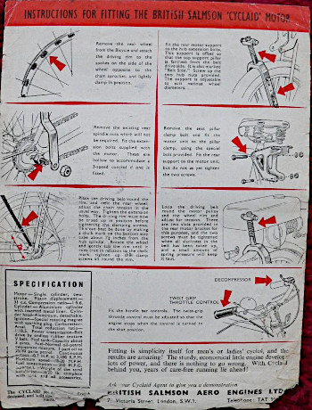 Cyclaid sales leaflet and fitting instructions