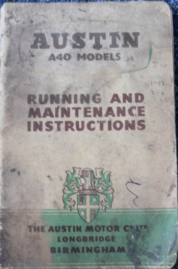 Austin A40 models running and maintenance instructions