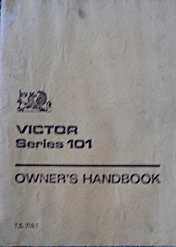 Vauxhall Victor Series 101 owners handbook