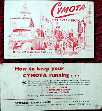 Cymota sales leaflet + trouble tracing chart