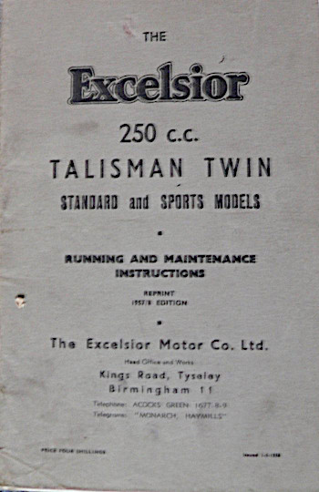 Excelsior Talisman Twin manual