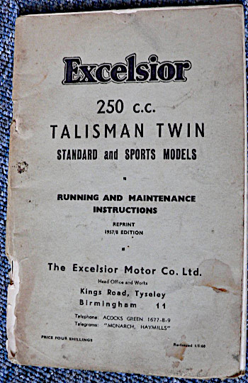 Excelsior Talisman Twin manual