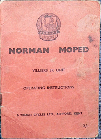 Norman Moped Villiers 3K operating instructions