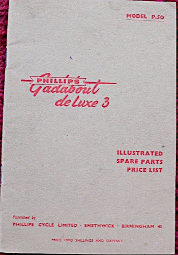 Phillips Gadabout P50 DeLuxe-3 Illustrated spare parts list