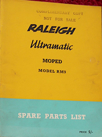 Raleigh RM9 Illustrated spare parts list