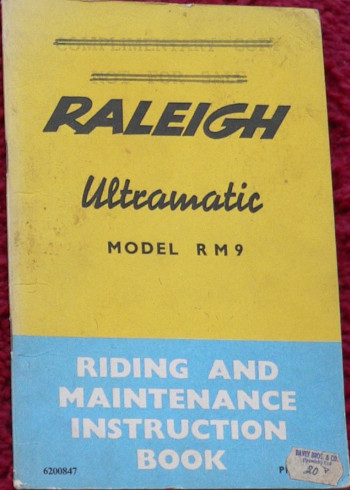 Raleigh RM9 Ultramatic Riding and maintenance instruction book