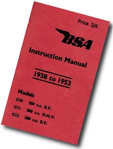 BSA C10 C11 & C12 Instruction manual