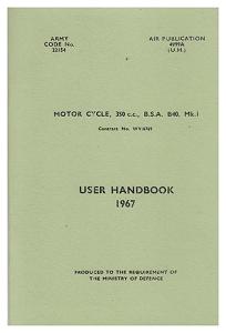 Ministry of Defence BSA B40 MK1 User Handbook