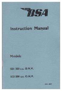 BSA B31 and B33 Instruction Manual