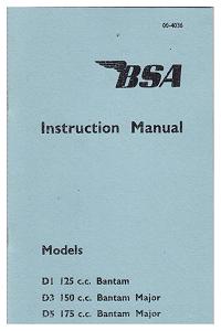BSA Bantam Instruction manual