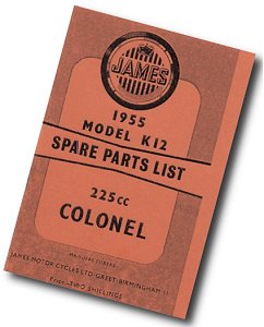 James Colonel K12 Spare parts List