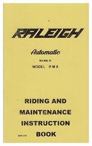 Raleigh Mark 2 RM8 Maintenance & Instruction Book