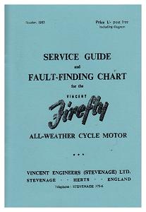 Vincent Firefly service guide and fault finding chart